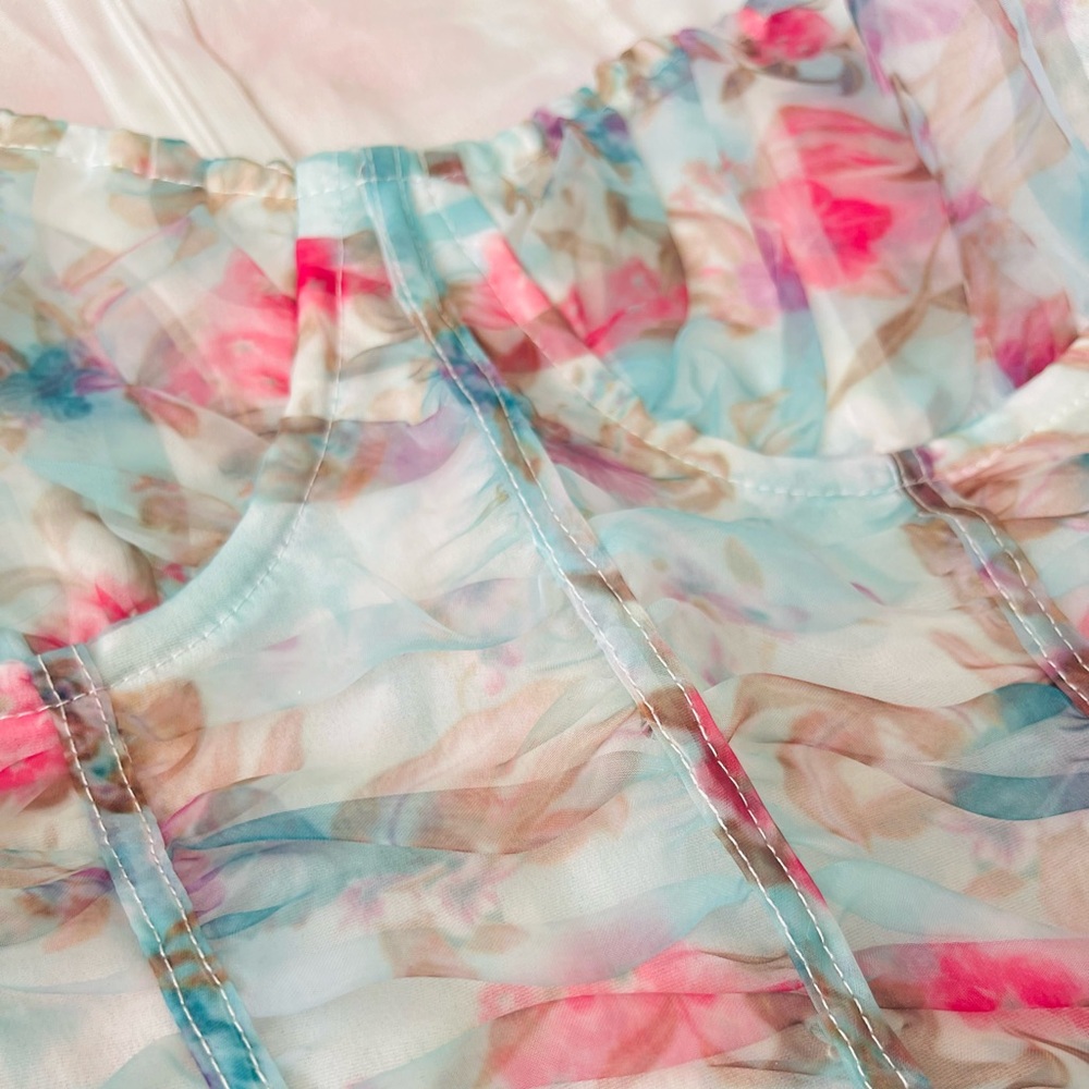 Pretty Little Thing Fairy Sheer Floral Corset Mini Dress - Picture 7 of 7
